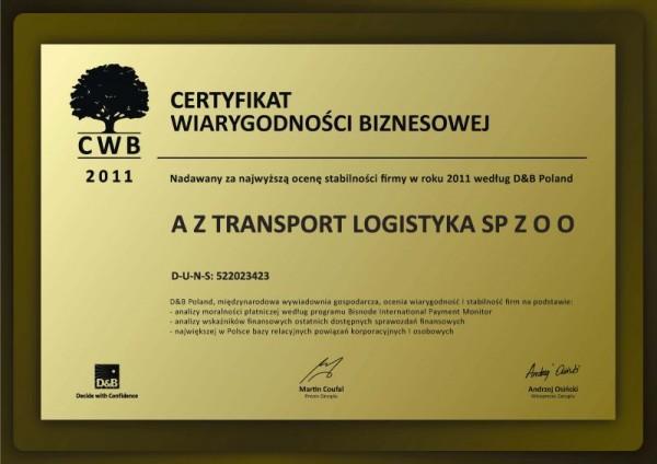 certyfikat wiarygodności biznesowej 1
